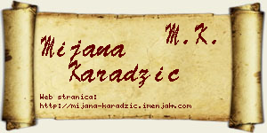 Mijana Karadžić vizit kartica